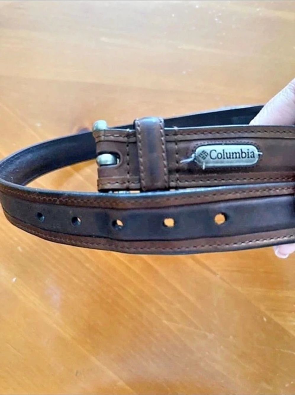 Columbia Brown Leather Belt 36
